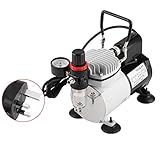 Kolbenart: Kolbentyp, keine Ölschmierung, keine Ölverschmutzung in der Gasquelle. Professionelles Airbrush-Kompressor-Set, Kolbentyp, ölfrei, keine Luftverschmutzung.