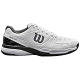  Wilson RUSH COMP Clay Court, Zapatillas de tenis hombre, todos los niveles, tierra batida, tejido/sintético, blanco/negro (White/Black), talla: 42