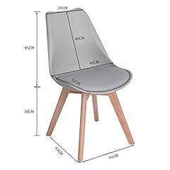 EGGREE 4er Set Esszimmerstühle mit Massivholz Bein, Retro Design