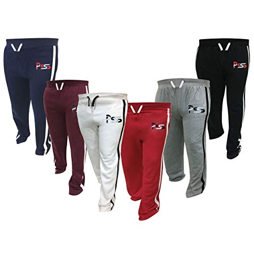 Prime Sports Shop - Pantalones de chándal para Hombre, de algodón y Forro Polar, para Correr, Casuales y Gimnasio, Color Negro, carbón, Gris, Azul Marino, Blanco y borgoña, Blanco, Medium