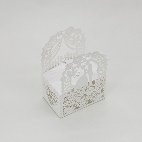 50pcs Lieben Herz Für Band Geschenk Boxen Schachtel Verpackung Hochzeit Partei Dekor – Weiß, L - 6