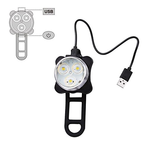 Eximtrade USB Wiederaufladbar Fahrrad Taschenlampe Vorderlicht und Rücklicht LED 4 Modi 100 Lumen Wasserdicht - 2