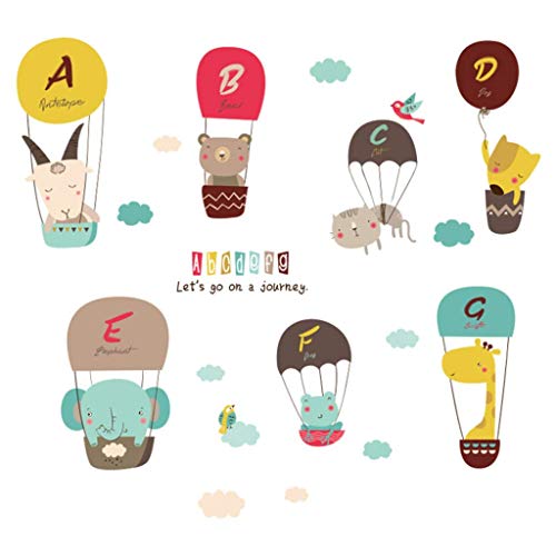 Preisvergleich Produktbild Gemütliche Bilder, Aufkleber Wandaufkleber Cartoon Kinderzimmer Baby Schlafzimmer Dekorationen Heißluftballon Früherziehung Aufkleber Kindergarten Schlafsaal Wand selbstklebende Wandaufkleber