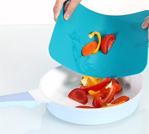 MAOYUAN Antibakteriell Schneidebrett Kunststoff Rutschfest Flexible Kunststoff Matten Schneidebretter Set mit 4 38*29 CM - 6