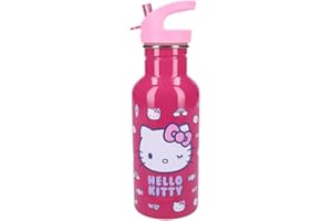 My sweety pop - Gourde pour fille Hello kitty - Acier Inoxydable - Crèche - Maternelle - Ecole - Vacances - Repas - 22 cm - 500 ml - Hydratation - Idée Cadeau - Bouteille (Hello Kitty - Rose)