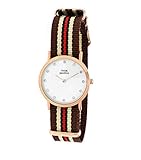 Ladies 'THINK POSITIVE® Modell SE W96 Flachkristallband Uhr Medium Rose von Cordora Braun, Sand, Rot
