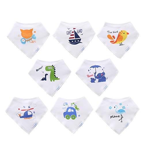 Cotton Coming bandana bavoir bébé garcon et fille 8 pack,doux, coton hydrophile bavoirs bandanas