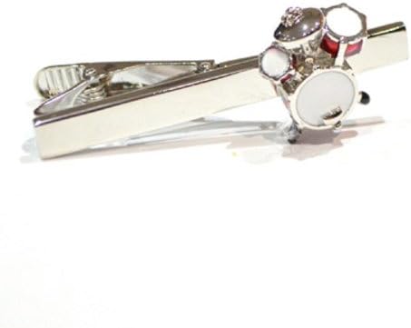 High Quality Rhodium Plated Coloured Drumkit Drum Tie Clip