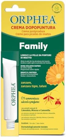 Orphea Crema Dopopuntura, Sollievo Rapido da Punture di Insetti, Zanzare, Pappataci, Tafani, Formula Delicata per Pelli Sensibili, 15ml