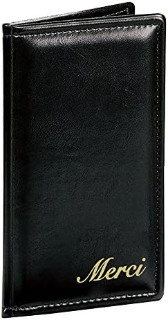 Risch 5000P BLACK MERCI"Thank You" Black Padded Guest Check Presenter, 5" x 9", Merci with Gold Foil Lower Right Corner, 5.25" Width, 0.5" Height, 9" Length (Pack of 12)