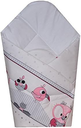 Baby Swaddle Wrap Sleeping Bag Bedding Blanket, Antiallergic "Safe for Baby" (white / burgundy owls)