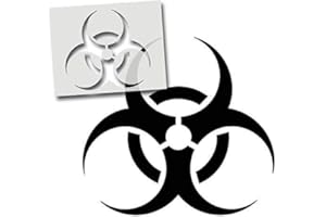 Ideal Stencils Biohazard Avvertimento Insegna Stampo,Dipinto Modello,Artistica Artigianale,Pittura Pareti,Tessuti Arredamento - SEMI TRASPARENTE STAMPO, XS/ 11X12CM