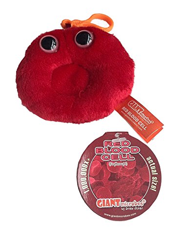KEY CHAIN Giant Microbes MINI (Mini - Miniature in Size - 2-3 Inches) Red Blood Cell (Erythrocyte) by Giant Microbes