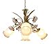 Produktbild DHG Kronleuchter - Europäische pastoralen Wohnzimmer Schlafzimmer Esszimmer Beleuchtung Lampen Schmiedeeisen Keramik Blumen und Pflanzen Villa Vintage,3 + 1 Köpfe,5W-LED