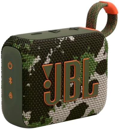 JBL GO 4 Speaker Bluetooth Portatile, Altoparlante Wireless con Design Compatto, Waterproof e Resistenza alla Polvere IP67, fino a 7 h di Autonomia, USB, Compatibile con App JBL Portable, Mimetico