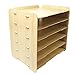 Produktbild Ablageboxen, Likeluk Briefablage Ablagesystem für den Schreibtisch Dokumentenablage mit 6 variablen Einlegeböden Papierablage aus Holz für Briefe und Unterlagen