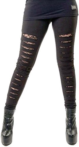 VixxsinPunk Slasher Ripped Sexy Long Leggings Skinny Stretch Full Length Gothic