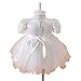 Wawoo®Infant Christening Gowns Toddler Baby Girls Birthday Dress White Cotton Lined Clothes Princess Party Dress 0-24 Month