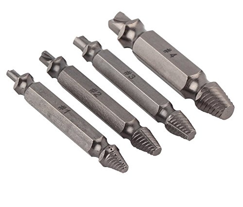 Hensych Bohraufsatzset zum Entfernen beschädigter Schrauben, Stahl, 4 Stück - 5