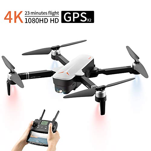 Drone con Camara HD, Drones con Doble GPS, WiFi FPV Quadcopter con 4K Cámara 1080P HD, 120º Gran Angular, Vuelo de 23 Minutos de duración&Follow Me&Altitude Hold&Modo Sin Cabeza y Retorno a Casa