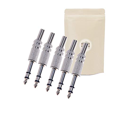 Lote de 5 Jack Toma Jack 6.35 mm Macho para soldar estéreo Enchufe Macho Mini Jack Conector Soldadura - adaptout Marca Francesa