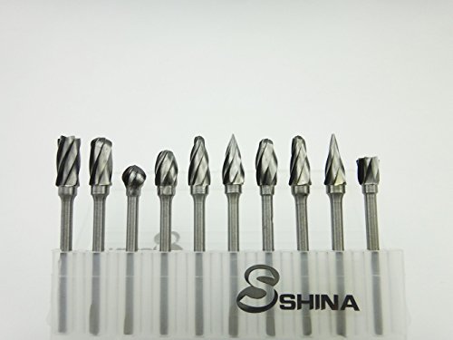 SMO 10 Stück Hartmetall-Frässtift-SET SMO 10 pec 1/20.32 cm-für Dremel-Werkzeug für Heimwerker Holzbearbeitung, Schnitzen Gravur Bohren - 4