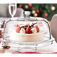 Crystals Cake Stand with Dome Lid Multifunctional 6 in 1 Acrylic Cake Stand - Multi Purpose Container and Serving Stand - Ideal for Birthdays Presents Dinners Parties and Decorations