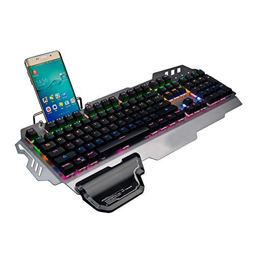 Preisvergleich Produktbild LEYOUDIAN Jianpantaozhuang Mechanische Tastatur und Maus mit grüner Achse und Handyhalter mit Handauflage (Farbe : Black-A)