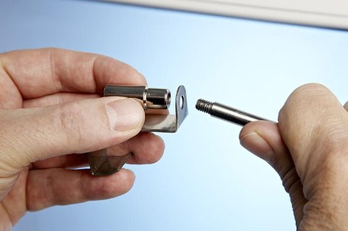 Klemmstange Easy Fix 2 Größen 2 Farben ausziehbar ohne Bohren Vitrage zum Klemmen Klemmstange 75-125cm edelstahl-optik - 2