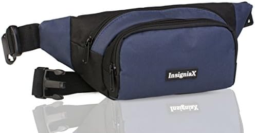Fanny Pack: InsigniaX Waterproof Waist Bag/Bumbag Money Belt For Men Women Boys Girls Ladies Travel Running Festival [Valentines Day Gifts] Size H:14 x W:11 x L:27cm (Large, Navy Blue)