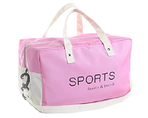 Moolecole Dry Wet Separated Swimming Bag Waterproof Sport Gym Bag Swimming Storage Bag Pink