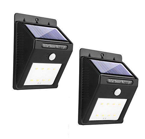 Miserwe Solar LED Lampen 2 Stück Solarbewegung Licht 8 LED angetriebenes Bewegung Solarlicht Outdoor Wasserdicht drahtloses angetriebenes Bewegung Solarlicht für Gärten