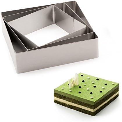 RFF-Family practical Mousse cake tool stainless steel square 6 inch 8 inch 10-inch three-set-MEIXI&amp;