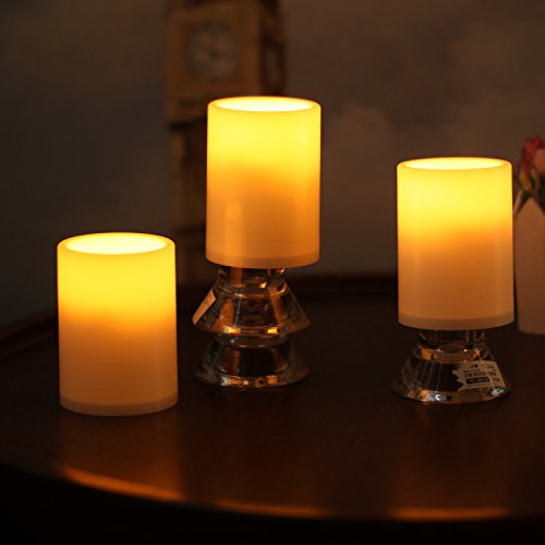 DFL Partei-Dekor Wasserdicht flammenlose LED-Kerzen Licht,4 & 8 Stunden Timer-Funktion Wasserdichte Funktion, beige,6er-pack - 3