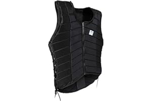 Inzopo Professional Safety EVA Padded Zipper Equestrian Horse Riding Vest Protective Body Back Guard Protector Gear Waistcoat Adjustable for Ladies Men Children Kids Women M
