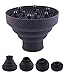 Universal Hair Dryer Diffuser, Retractable Portable Silicone Folding Diffuser (Pack of 2)