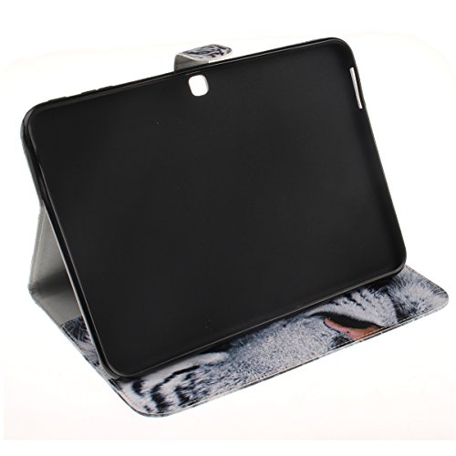 Galaxy Tab 4 10.1 Hülle,Ukayfe Weißer Tiger Painted Schutzhülle fur Galaxy Tab 4 10.1 SM-T530 Ledertasche Lederhülle Smart Case Cover,[Bunt Muster Design] Kunstleder Tasche PU Leder Schutzhülle Brieftasche Etui Schale Hülle for Galaxy Tab 4 (10.1 Zoll) SM-T530 mit 1 x Schwarze Eingabestift - 5