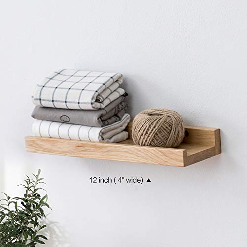 30cm rustique en chêne massif Bois Bloc étagère flottante support mural étagère (Basique)