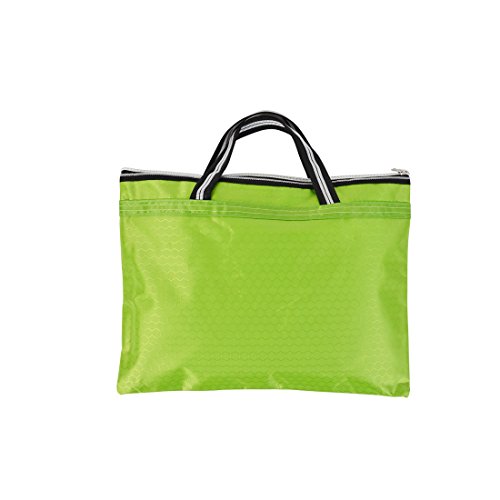 Preisvergleich Produktbild sourcingmap® Nylon Hexagon Muster A4 Datei Business Handtasche Tote Halterträger Grün