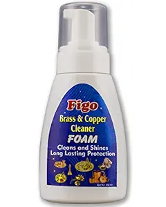 Figo Instant Brass & Copper Metal Cleaner (Cleaning Foam Polish) ? (250 ml) First Foam Based Metal Cleaner & Shiner.