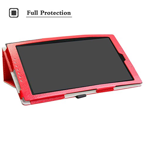 Medion Lifetab X10302/X10301 hülle,Mama Mouth Folding Ständer Hülle Case mit Standfunktion für 10.1″ Medion Lifetab X10302/X10301 Android Tablet PC,Rot - 3