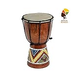 Producto de calidad TrAdE shop Traesio® Bongo de Madera Decorativo Africano Tambor Muebles Altura 19 x Diámetro 12
