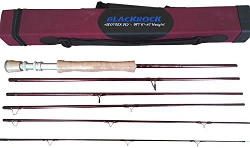 Fishoot Fishzone Black Rock Geotrex 6 Piece Carbon Travel Fly Fishing Rod - 9 ft 6" #7