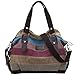 Produktbild GIRLBAGS Handtaschen für Damen, Damen-Canvas-Tasche Gestreifte Tragetaschen Schultertasche Multi-Color Shopper
