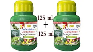 TSR Organic Fertilisers & Pesticides 3 in One Organic Leaf Antivirus Growth Promoter Excellent Result Pesticide for All Vegetable, Fruit Plants (125 + 125 ml)