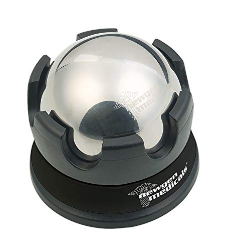 newgen medicals Boule de massage rafraîchissante en acier inoxydable avec support de rotation à 360° (boules de fascia avec support)