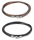 2 piezas de collar de cuerda, negro y marrón en un solo juego, 20-30 pulgadas están disponibles. Diferentes variaciones de tamaño que podría elegir