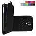 Produktbild COOVY® Cover für Samsung Galaxy S4 GT-i9500 GT-i9505 GT-i9506 Slim Flip Case Tasche Etui inklusive gratis Displayschutzfolie | Farbe schwarz