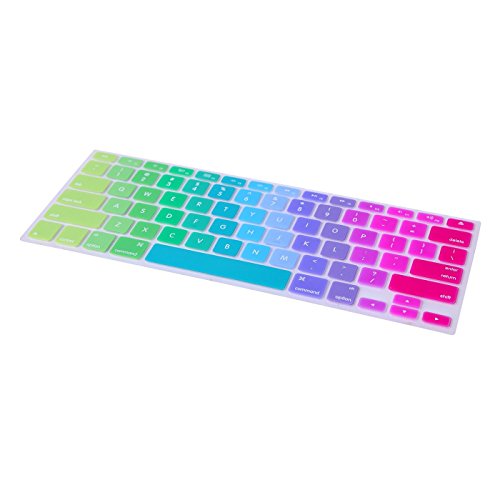 MacBook Tastatur Cover, ttrees Silikon Tastatur Haut umfasst die Colorful Aufkleber Protector (US Layout) für MacBook Pro 33 cm 38,1 cm 43,2 cm (mit oder ohne Retina Display) und MacBook Air 33 cm Laptops - 3
