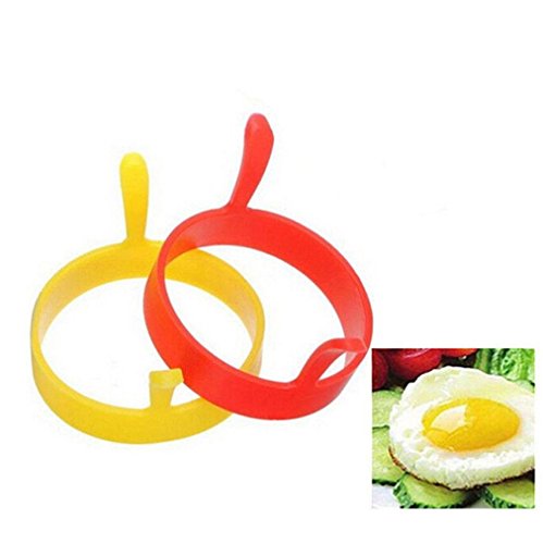 HENGSONG Spiegeleiform Ei Eierring Pfannkuchen Form mit Griff Rund Silikon Backform Spiegeleiformer für Pfanne und Frühstück 4 Stück (Blau) - 2